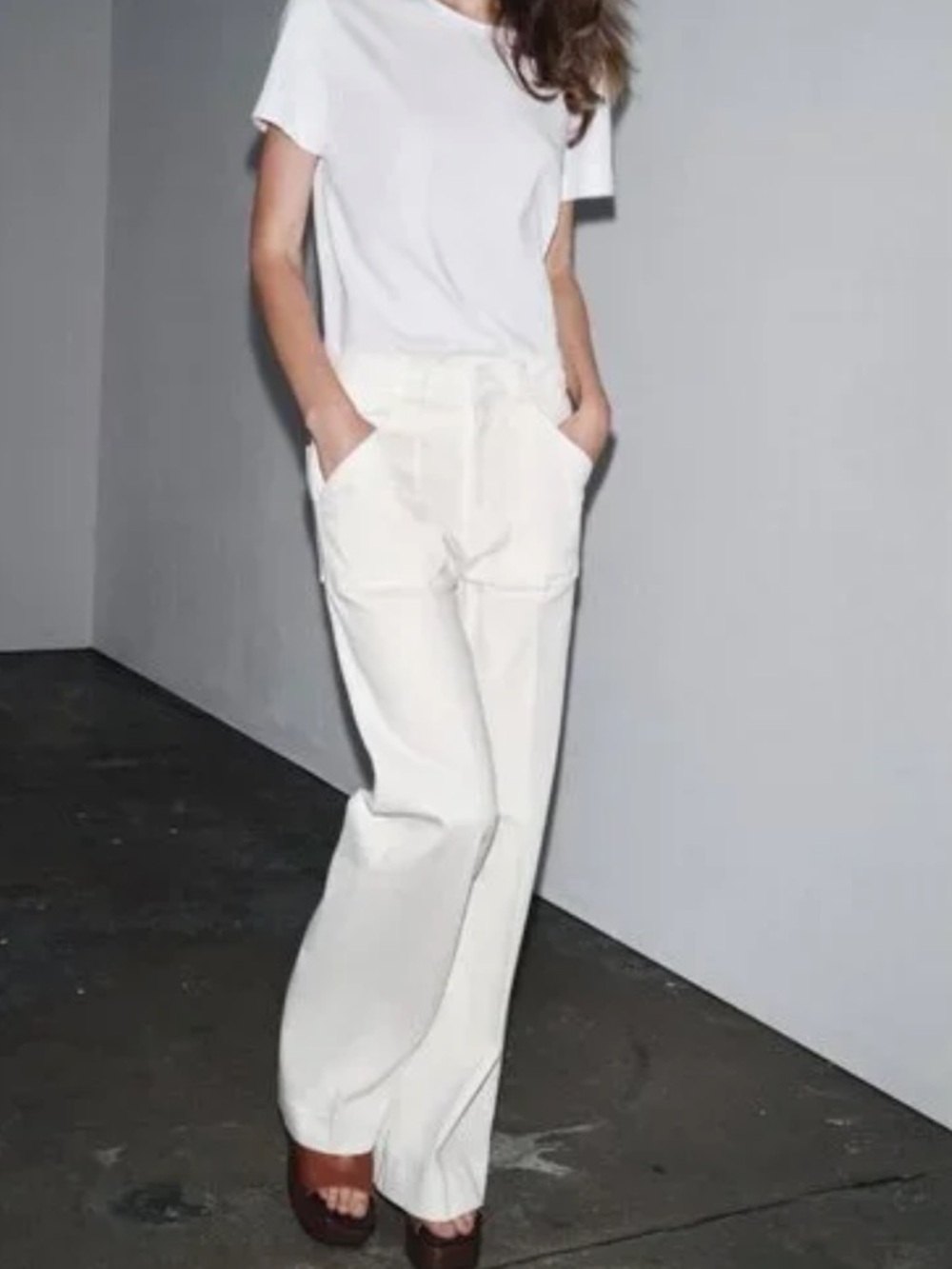 Zara NWT white high rise full length jeans 5474/052 - Picture 5 of 6